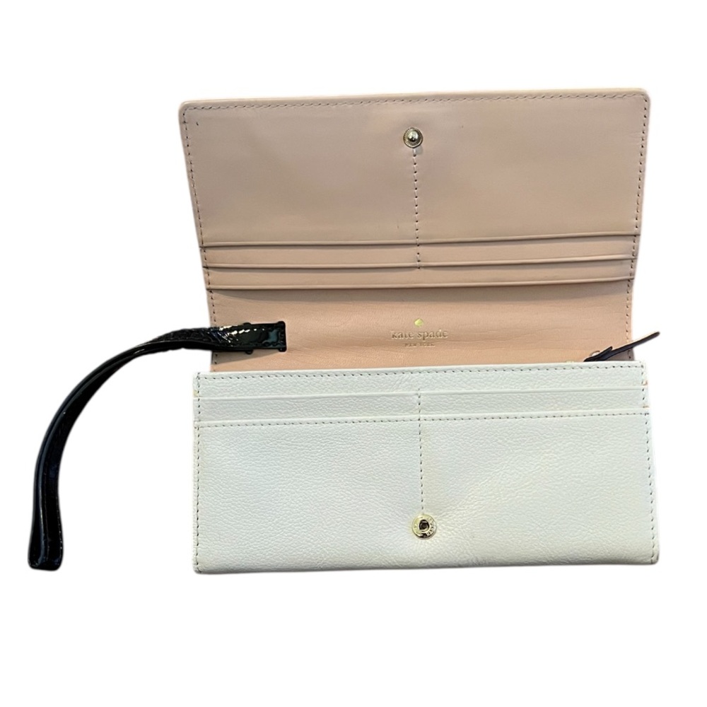 Kate Spade Cream and Black Clutch Wristlet Wallet GUC - Picture 5 of 11